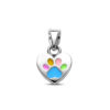 hanger hartje hondenpoten 13 mm zilver gerhodineerd