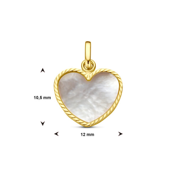 hanger hartje parelmoer 14K geelgoud - Afbeelding 4