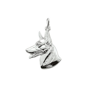 hanger herdershond kop zilver wit