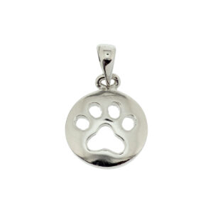 hanger hondenpoot zilver gerhodineerd