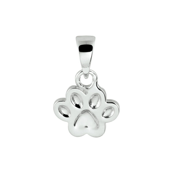 hanger hondenpoot zilver gerhodineerd
