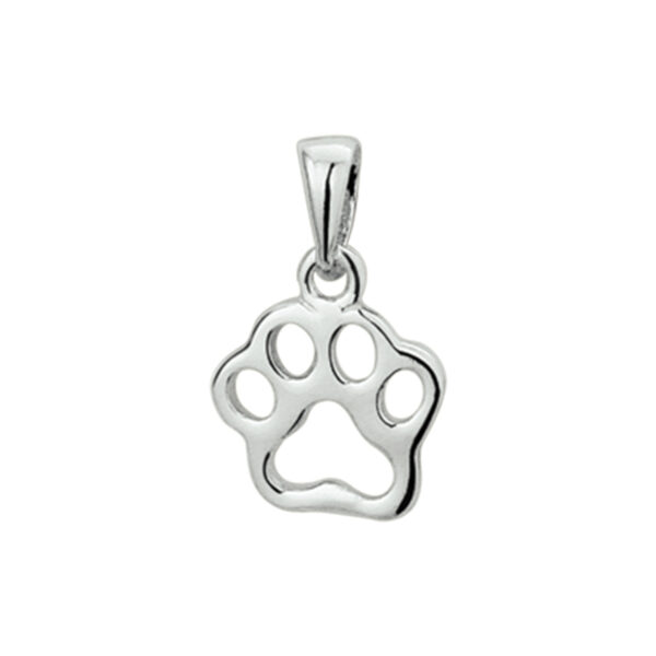 hanger hondenpoot zilver gerhodineerd