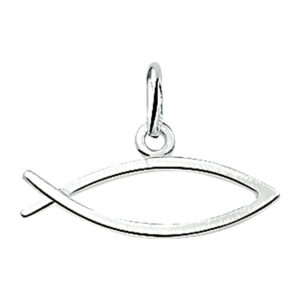hanger ichtus zilver wit
