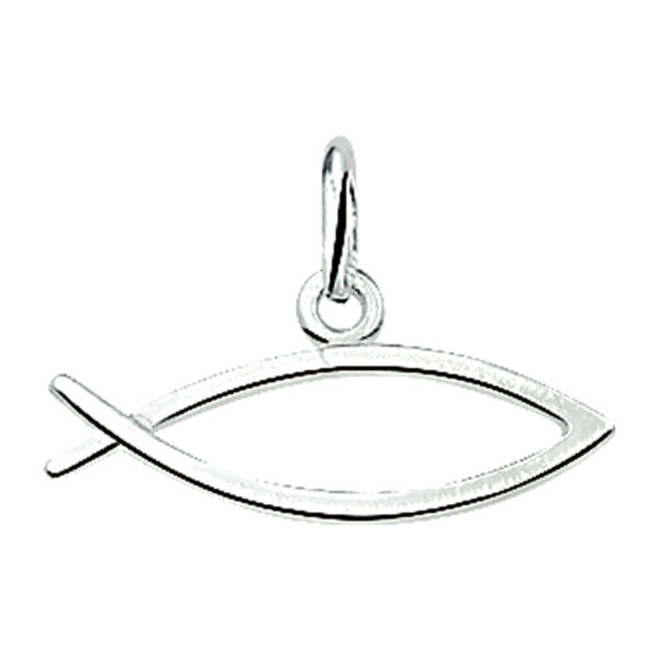 hanger ichtus zilver wit