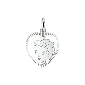 hanger jongen hart gediamanteerd 16,5 x 16 mm zilver wit