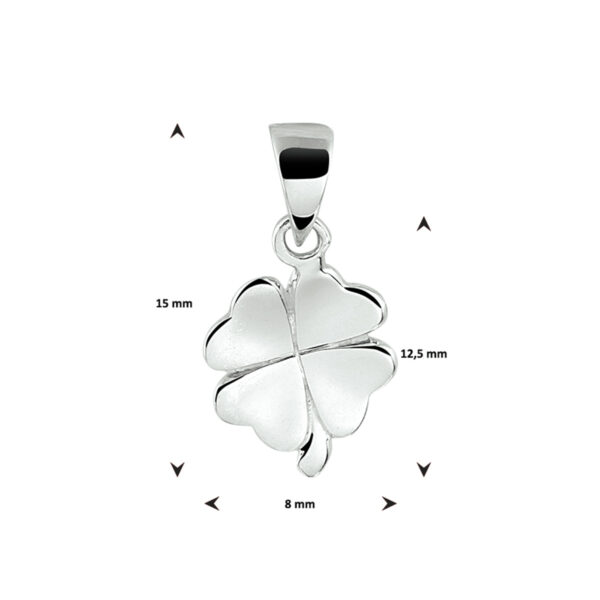 hanger klaver zilver gerhodineerd - Afbeelding 4