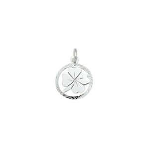 hanger klavertje gediamanteerd zilver gerhodineerd