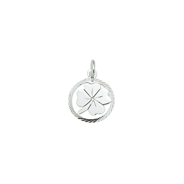 hanger klavertje gediamanteerd zilver gerhodineerd