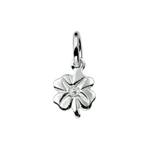 hanger klavertje zilver wit