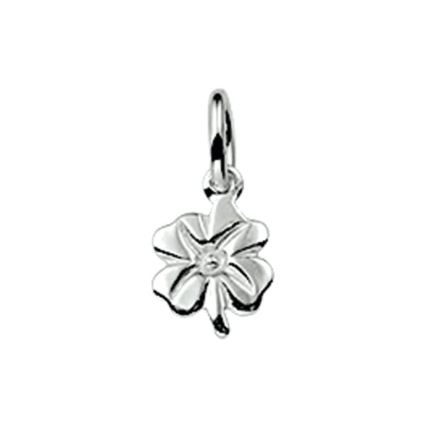 hanger klavertje zilver wit