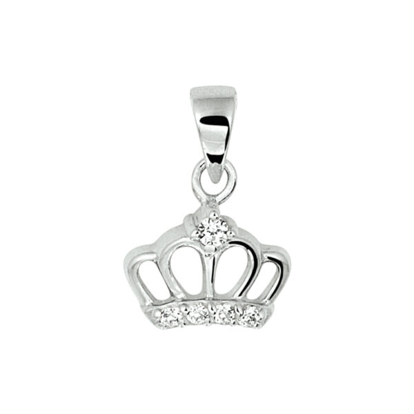 hanger kroon zirkonia zilver gerhodineerd