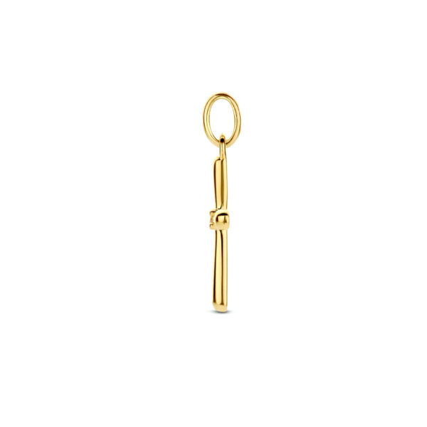 hanger kruis diamant 0.01ct h si 14K geelgoud - Afbeelding 3