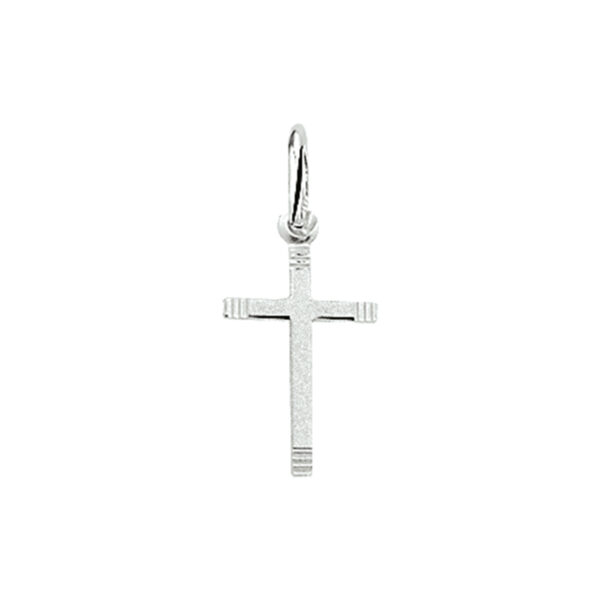 hanger kruis gediamanteerd zilver wit