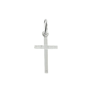 hanger kruis gediamanteerd zilver wit