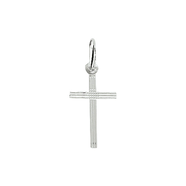hanger kruis gediamanteerd zilver wit