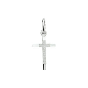 hanger kruis gediamanteerd zilver wit