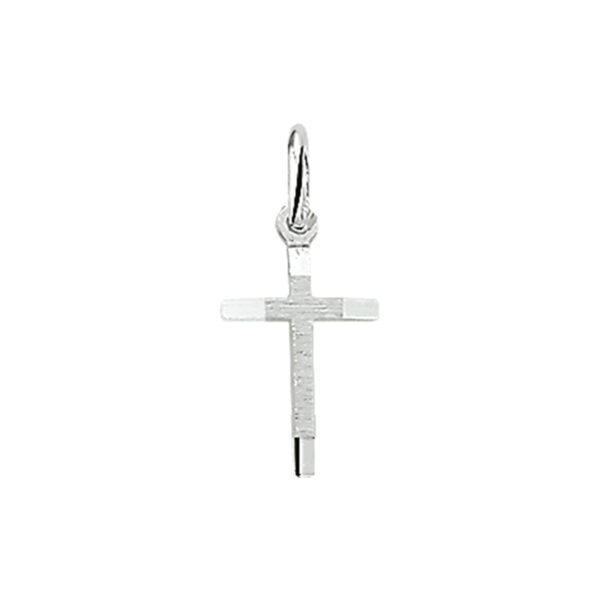hanger kruis gediamanteerd zilver wit