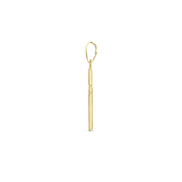 hanger kruis gehamerd 18 mm 14K geelgoud - Afbeelding 3