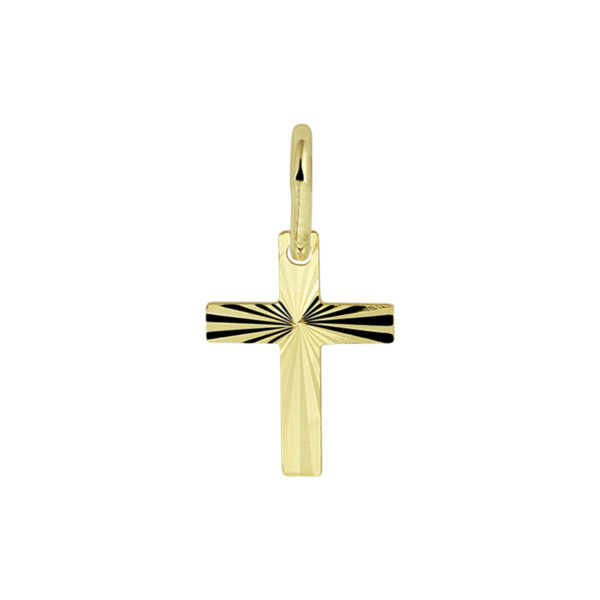 hanger kruis massief 14K geelgoud