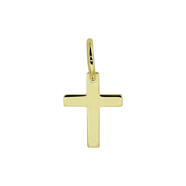 hanger kruis massief 14K geelgoud
