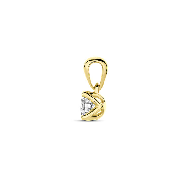 hanger lab grown diamant 0.25ct h si 9,5 mm 14K geelgoud - Afbeelding 3