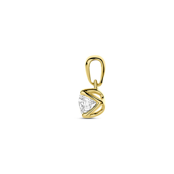 hanger lab grown diamant 0.50ct h si 10 mm 14K geelgoud - Afbeelding 3