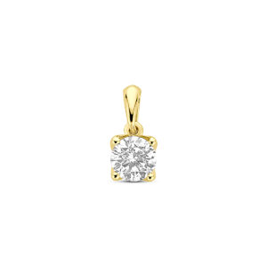 hanger lab grown diamant 0.50ct h si 10 mm 14K geelgoud