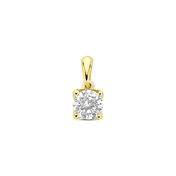 hanger lab grown diamant 0.50ct h si 10 mm 14K geelgoud