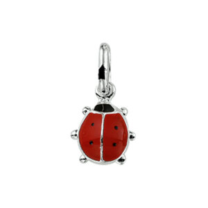 hanger lieveheersbeestje zilver wit