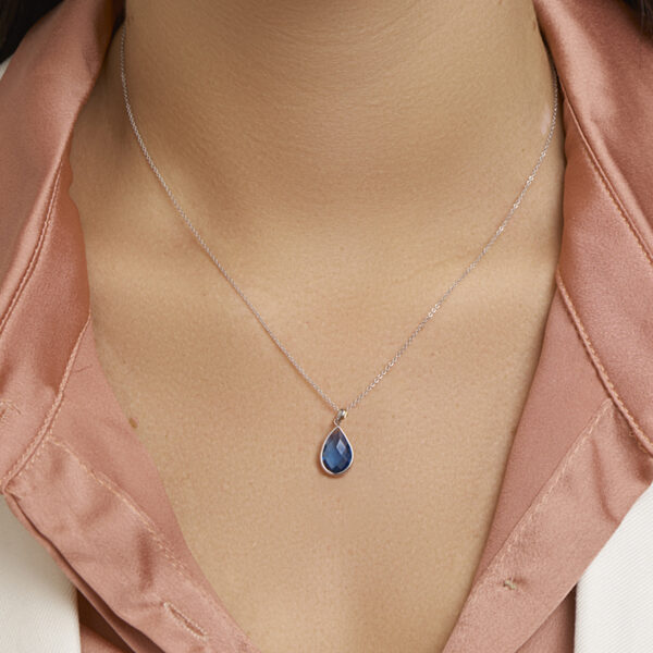 hanger london blue kwarts 14K witgoud - Afbeelding 2