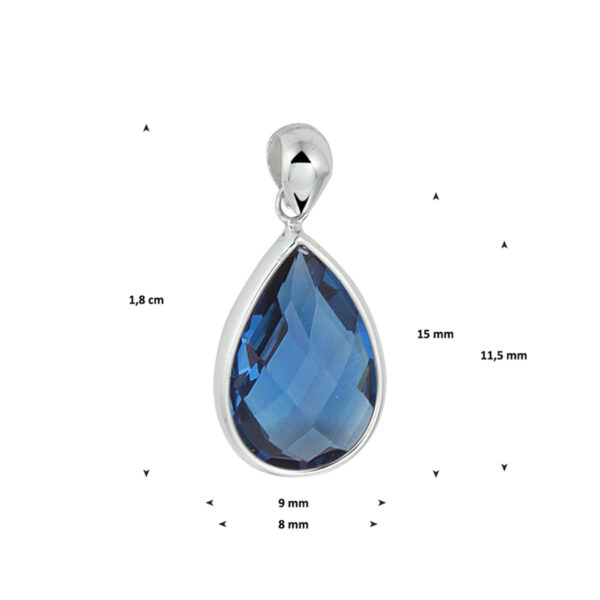 hanger london blue kwarts 14K witgoud - Afbeelding 3