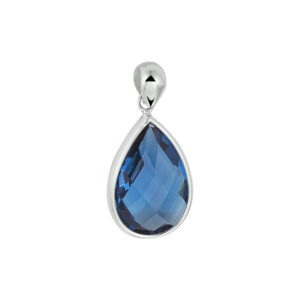 hanger london blue kwarts 14K witgoud