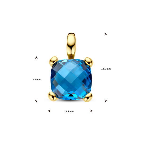 hanger london blue topaas 14K geelgoud - Afbeelding 4