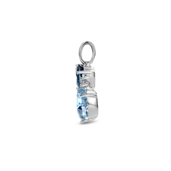 hanger london blue topaas, blauw topaas en diamant 0.01ct h p1 14K witgoud - Afbeelding 3
