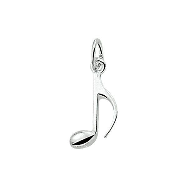 hanger muzieknoot zilver wit