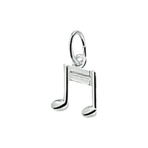 hanger muzieknoot zilver wit