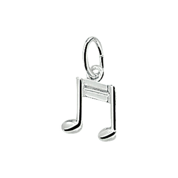 hanger muzieknoot zilver wit