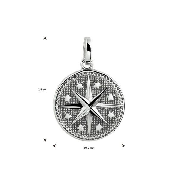 hanger oxi ster zilver geoxideerd - Afbeelding 2