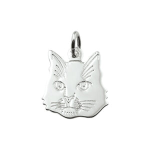 hanger poezenkop zilver wit