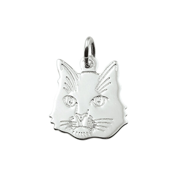 hanger poezenkop zilver wit