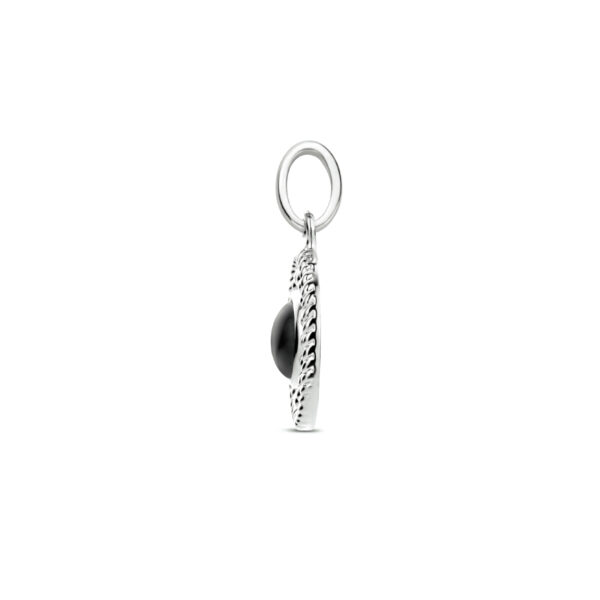hanger rond onyx zilver gerhodineerd - Afbeelding 3