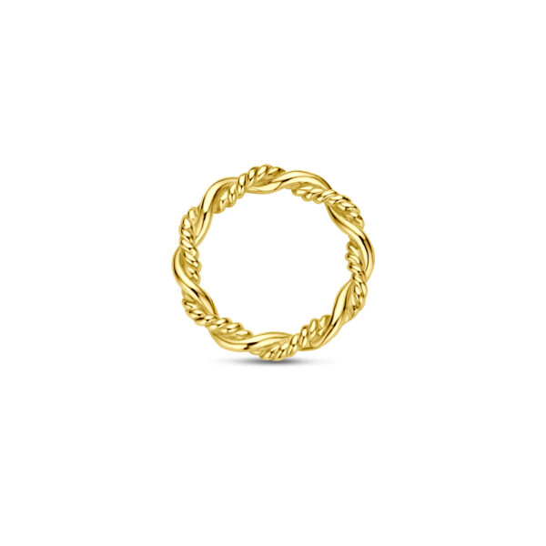 hanger rondje gedraaid 14,5 mm 14K geelgoud