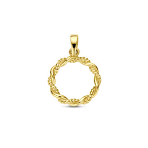 hanger rondje gedraaid 21 mm 14K geelgoud