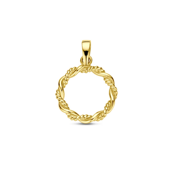hanger rondje gedraaid 21 mm 14K geelgoud
