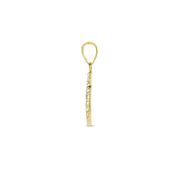 hanger rondje zirkonia 14K geelgoud - Afbeelding 3