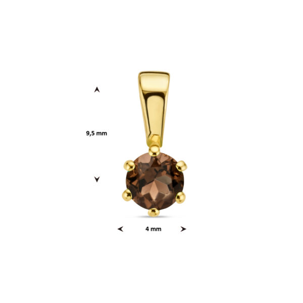 hanger rookkwarts 14K geelgoud - Afbeelding 4