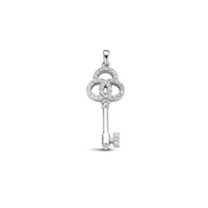 hanger sleutel zirkonia zilver gerhodineerd
