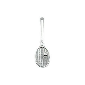 hanger tennisracket en bal zilver wit