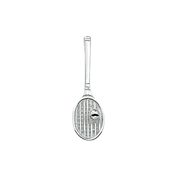 hanger tennisracket en bal zilver wit