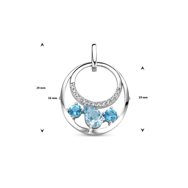 hanger topaas zilver gerhodineerd - Afbeelding 4